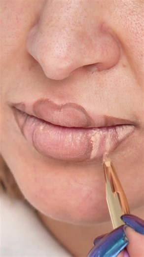 This lip makeup looks like a mistake… and that’s the point 😳✨ At first glance, it looks wrong. Like the lipstick went outside the lines. Like a makeup fail you’d normally delete. But this effect is 100% intentional 🔥 Here’s how this illusion lip makeup was created: 🖤 I covered the entire lips with concealer to erase the natural shape ✏️ I used an eyeliner or lip liner to draw new shapes on the sides and in the center 🖤 I went over everything with concealer again to build strong contrast 🎨 I