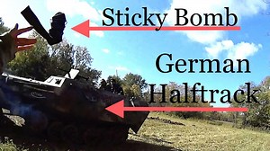 Assaulting a German half-track at a WWII reenactment