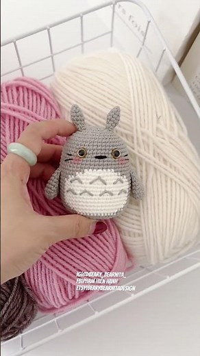 Tiny cute Totoro - next free pattern 😍❤️ #anime #cute #イラスト #crochet #amigurumikeychain #amigurumi