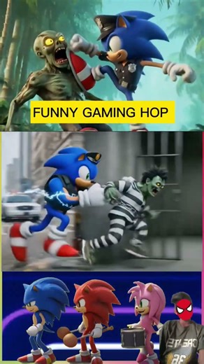 sonic with zombie fight coffin dance cover tiles hop edm rush | sonic and her friends| #sonic