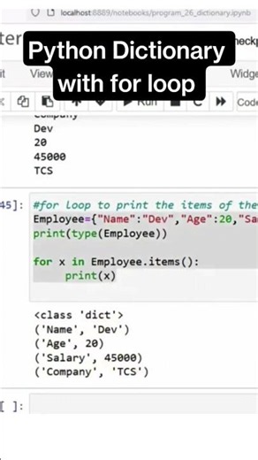 Python Programming Dictionary with For Loop #python #ai