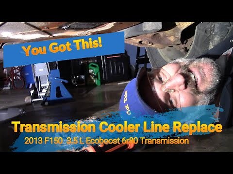 F150 Transmission Cooler Lines leaking oil How to replace Trans Lines, Fluid, Trans flush, 6r80 Ford