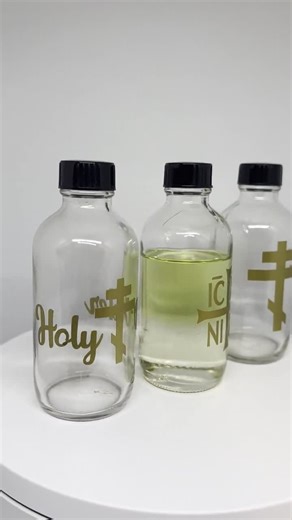 Orthodox Cross Holy Oil Bottle: 4oz Glass Baptism Favor - Etsy