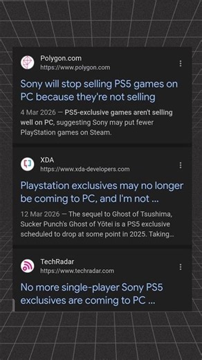 Why Sony not Releasing Exclusive Title on pc now #ps5 #shorts
