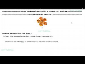 Automation studio B&R PLC programming PART 3- Creation Global Function Block & calling in Ladder/ST