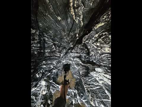 Dripping water inside a sea cave