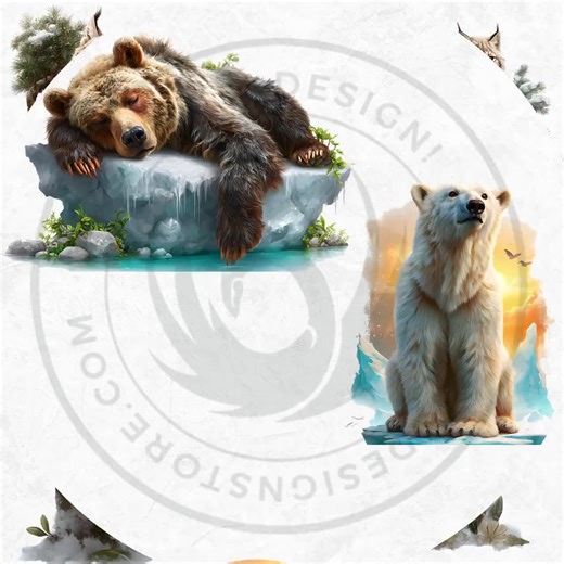 Watercolor Winter Animals Cliparts: North Pole Wildlife, Arctic and Forest Creatures (PNG, Digital Download) - Etsy