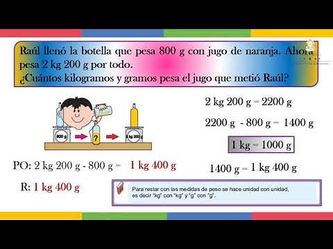 Sumar y restar con valores de peso - Tercer Grado - Matemáticas