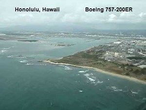 Honolulu Landing LDA Runway 26L, Boeing 757. PHNL