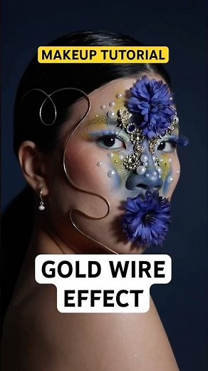 Easy gold wire tutorial | AVANT-GARDE MAKEUP TUTORIALS #shorts