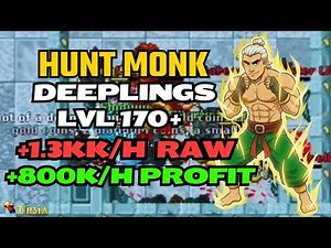 Tibia Monk 170+: Deeplings 800k/h de Profit em Gray Island 🤑