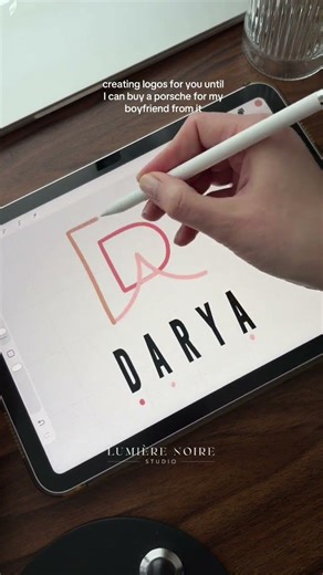 Creative DARYA Name Logo Design Using Procreate: Tattoo Ideas #namelogo #tattooideas #procreate