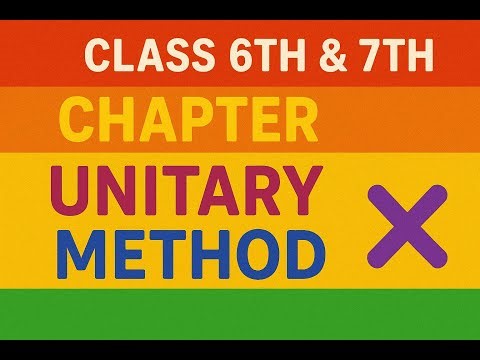 Class 6th and 7th Chapter Unitary Method