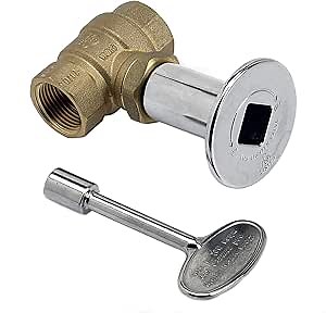 Midwest Hearth Fire Pit Gas Valve Kit - 3/4" NPT Solid Brass Ball Valve with Chrome Floor Plate and Key - CSA Certified - Natural Gas and Propane - 300,000 BTU