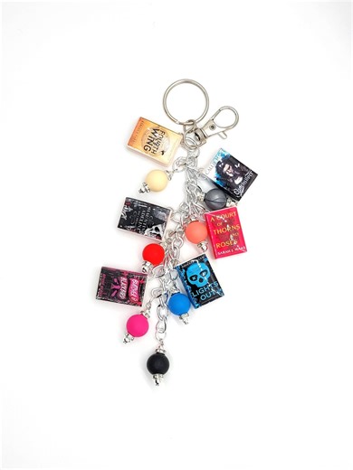 Custom Multi-book Keychain | Handmade Mini Book Charms With Beads | Personalized Bookish Gift for Readers & Fantasy Lovers - See Description - Etsy