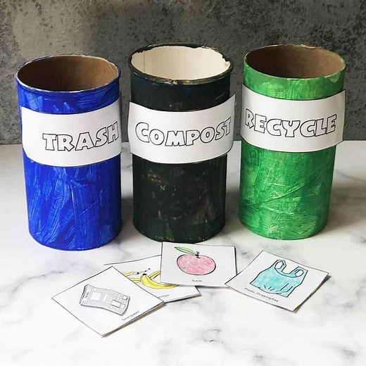 Recycling Activity for Preschoolers {with recycled items}