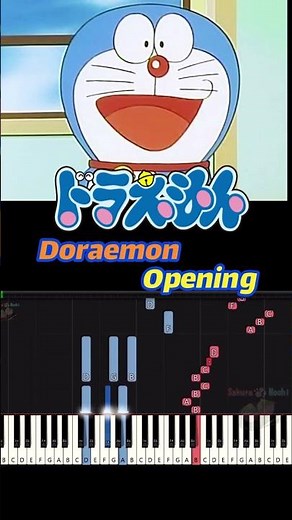 Doraemon Theme Song Opening - Piano Tutorial #shorts #piano #Doraemon