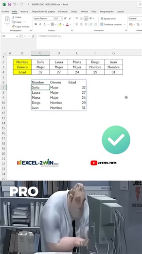🔄📊 Función TRANSPONER en Excel — cambia filas por columnas en segundos ¿Tienes una tabla en filas y la necesitas en columnas? Hoy te enseño a usar la función TRANSPONER en Excel, el truco perfecto para reorganizar tus datos sin volver a escribir nada. ⚡📋 Esta función te permite girar toda tu información con un solo paso, ideal para reportes, análisis, dashboards y cualquier archivo donde necesites una vista diferente de tus datos. 🔍📊 Aprenderás a usar TRANSPONER como fórmula y también con e