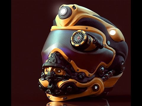 Helmet Concept #4 - Zbrush + Keyshot Timelapse