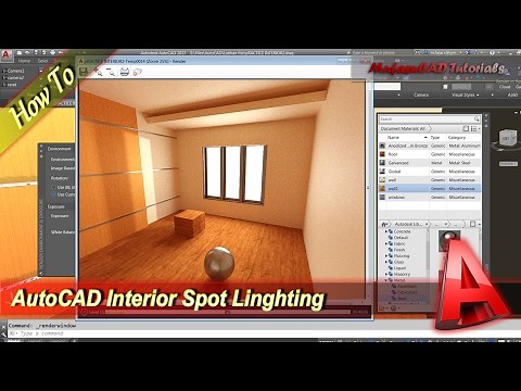 AutoCAD Interior Rendering Spot Lighting Tutorial