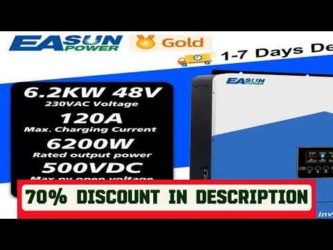 #EASUN 6.2KW 4.2KW Hybrid Solar Inverter 3KW MPPT 120A 55V to 450VDC PV Input 220VAC 48VDC 2.2KW So