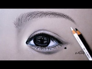 draw Asian Eye: realistic eye drawing with only two pencils