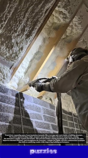 Wow, Satisfying Foam Insulation Spray Process That Seals Every Gap!