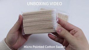 Micro Pointed Cotton Swabs with Storage Case, Mini Precision Tip Cotton Swab for Nails Clean, Eyebrow Tint, Makeup Detail, 4 Inch Small Microblading Cotton Swab Sticks, 400PCS (4 Pack of 100)