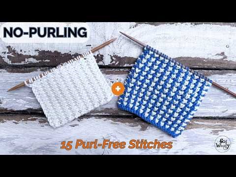 15 Knitting Stitches Without Purling (Lace, Ribbing, Colorwork & More) -So Woolly