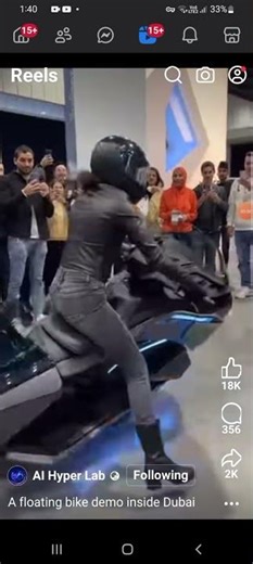 A floating Bike demo inside Dubai - Sponsored by EcoTechno Japan Company.