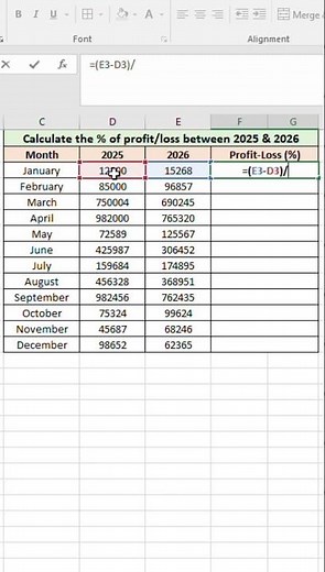 How to Calculate Percent Change in Excel The FAST Way! 🚀 #excelshortcuts #excel #spreadsheetmagic