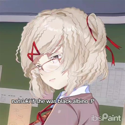 I gave them glasses because as I know albino people suffer with poor eyesight #natsukiddlc #redesign #redesigncharacter #albino #fyppppppppppppppppppppppp