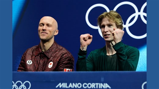French skating coach grabs spotlight with jacket swaps at Olympics