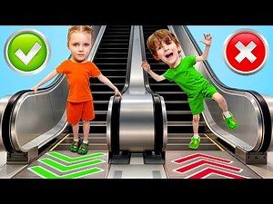 Escalator Mall Adventure - Kids Learn Mall Safety