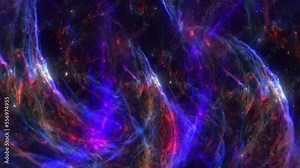 Flying In Orion Nebula 4K for scientific films and cinematic in space.