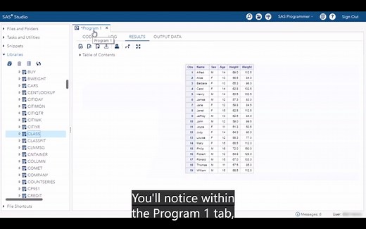 【SAS学习】Demo: Programming with SAS Studio