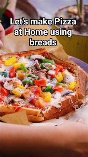 Let's make Pizza at Home using breads #shorts #trending #pizza