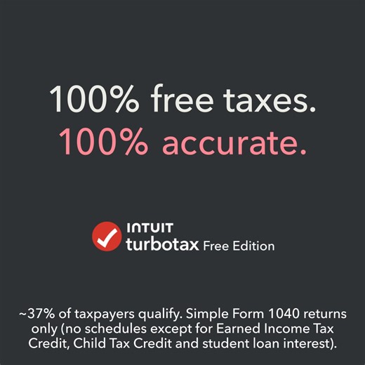 File your Fed and State taxes free with TurboTax Free Edition. Max refund, guaranteed. | Intuit TurboTax