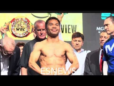 Manny pacquiao backstage after the weigh in vs barrios