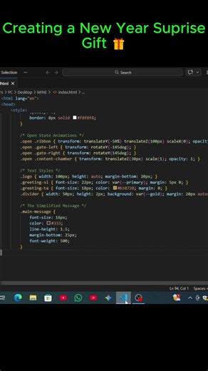 Create a New Year Surprise 🎉 #html #typing