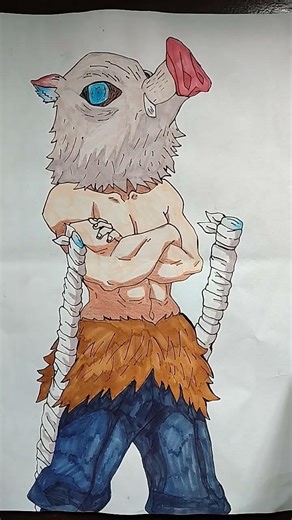 inosuke drawing #art #animeeart #animedrawing #drawing #animestyle #drawingandassemblingdemonslayer