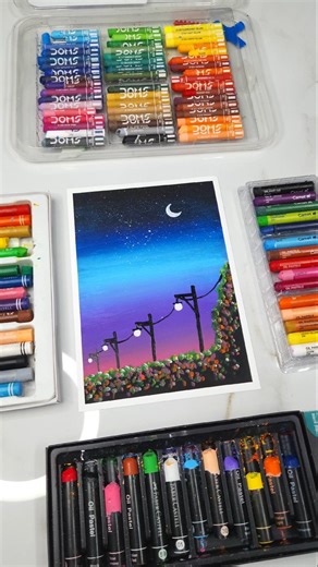 How to draw oil pastel drawing