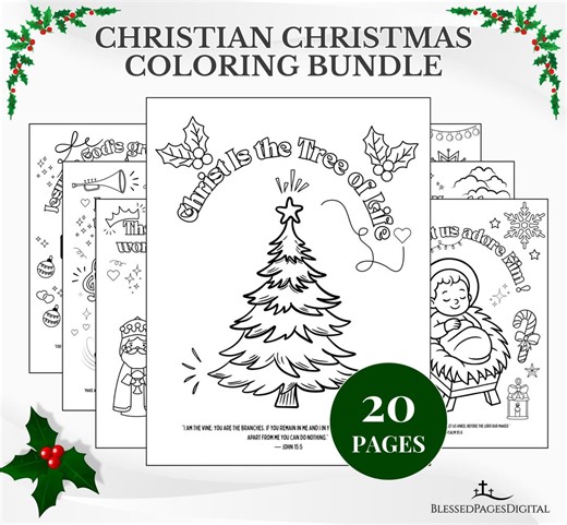 Christian Christmas Nativity Coloring Pages: Sunday School Printable Activity Bundle (PDF Download) - Etsy