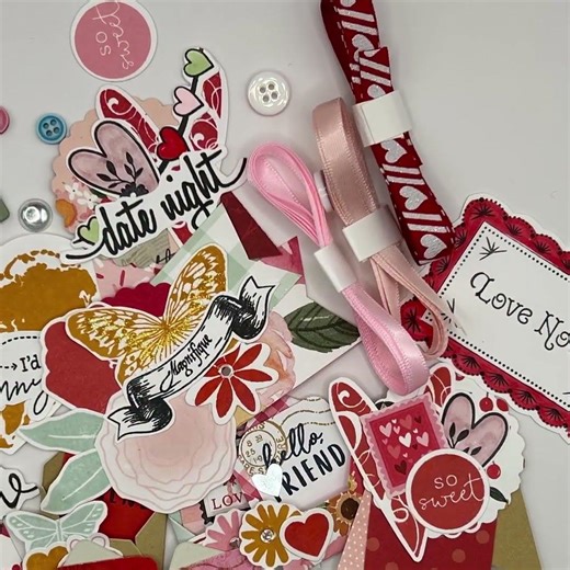 Cute Love Embellishments 💕 Scrapbooking & Junk Journal Supplies ✂️📒 #shorts #craftsupplies