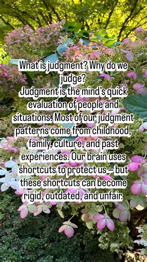 🧠 Today I want to talk about something that affects all of us: judgment. What is judgment? Why do we judge? And how do religions and cultures view it? Judgment is the mind’s quick evaluation of people and situations. Most of our judgment patterns come from childhood, family, culture, and past experiences. Our brain uses shortcuts to protect us — but these shortcuts can become rigid, outdated, and unfair. 🌍 Culture shapes judgment Different cultures perceive the world differently. For example, 