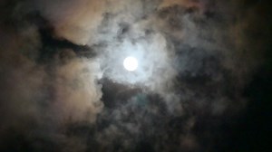 Download Clouds moving across a full moon for free
