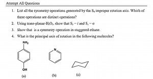 List all the symmetry operations generated by the S_n improper ... | Filo