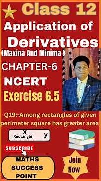 | Part-9 | Class12 maths AOD -Maxima & Minima Ex6.5 |Application of Derivatives | Board Exam2026