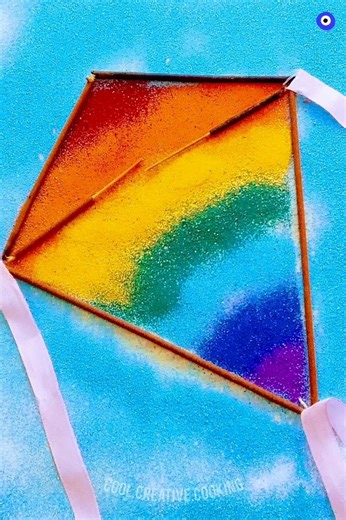 Rainbow Kite Rangoli ✨ Art That Flies High!