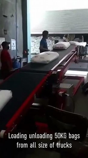 Telescopic truck loading conveyor for load and unload bags